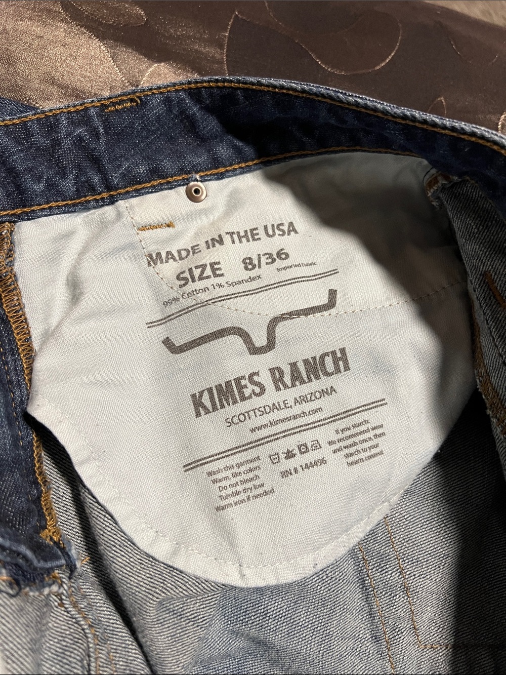 Kimes Ranch Betty Mid Rise Dark Wash Blue Denim Jeans Straight/Boot Women’s 8/36 - Picture 13 of 13